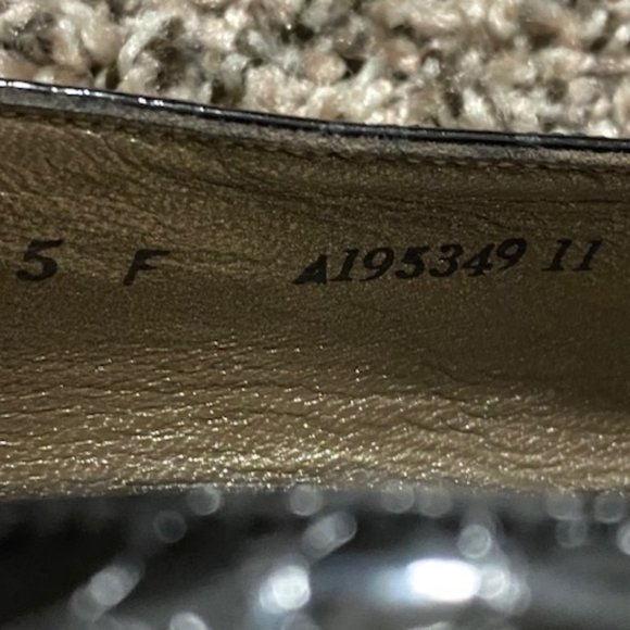 New BALLY * Vasano BLACK CROC Patent LEATHER Block Heel LOAFERS PUMPS * 7.5 / 8 - Picture 8 of 10